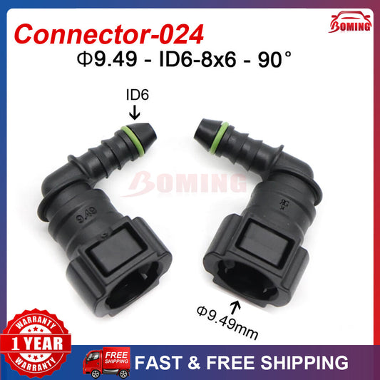 9.49 mm ID6 8x6 90¡ã 2-Piece Brand New Fuel Line Hose Quick Release Female Connector Q