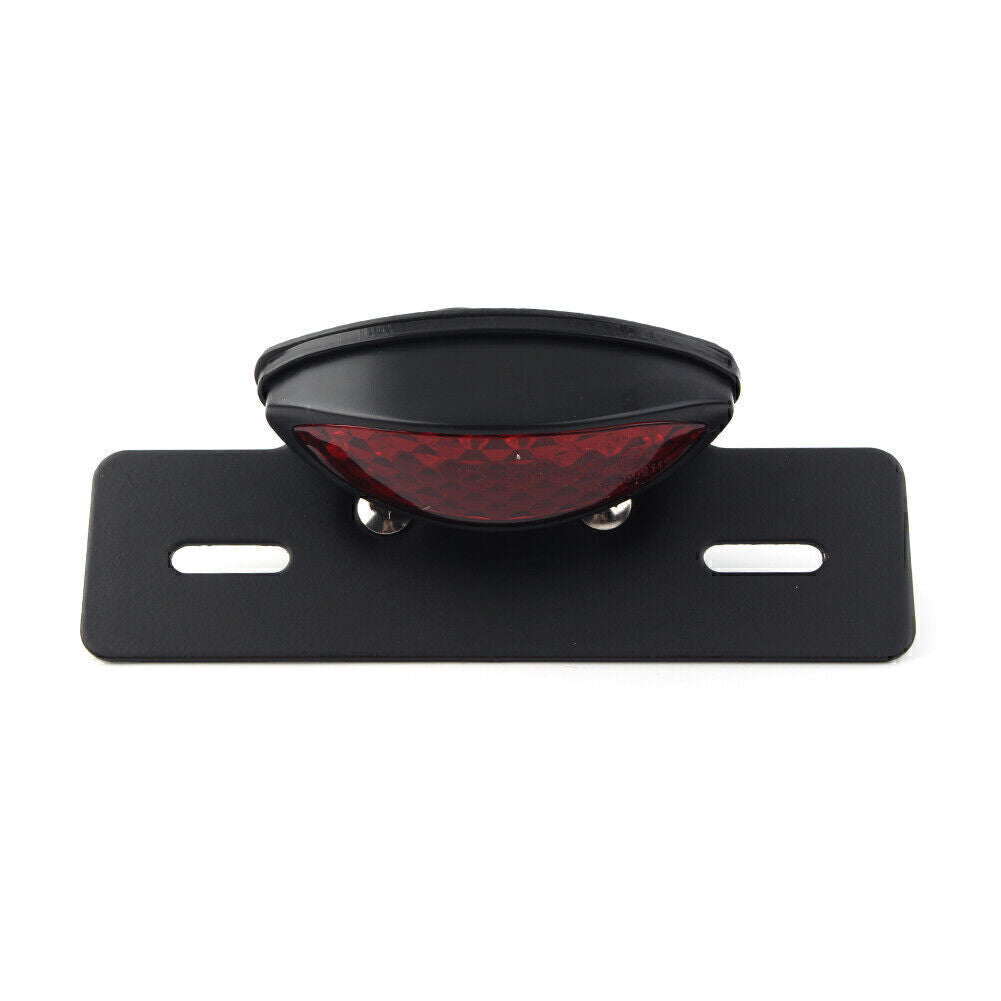 Fit Cafe Racer Motorcycle Rear License Plate Brake Stop Tail Light Black Bracket Q