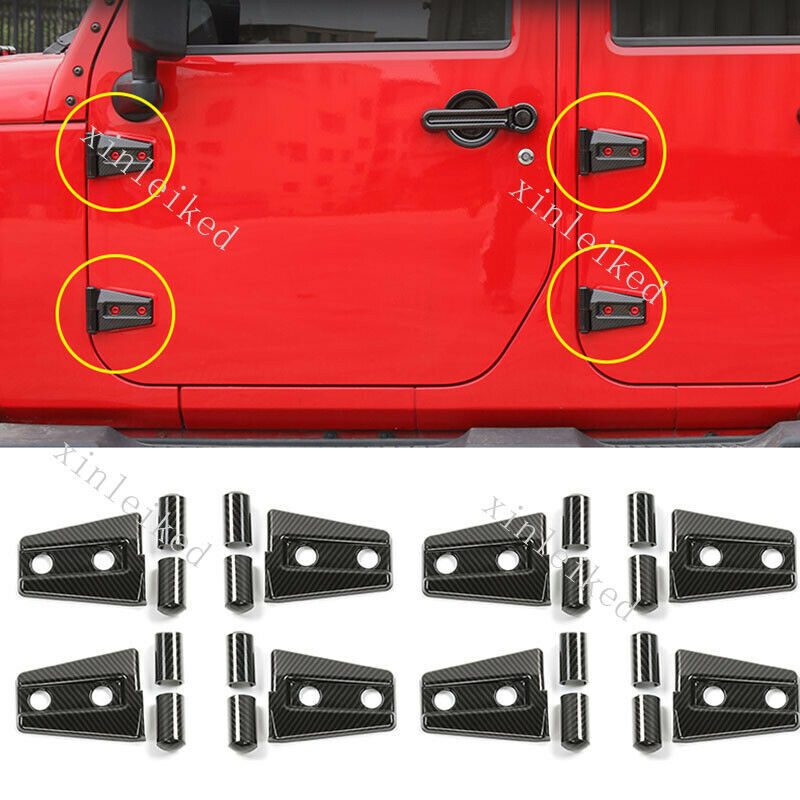 Carbon Fiber HoodCar Door Hinge Molding Cover for Jeep for wrangler JK JKU 2007-17