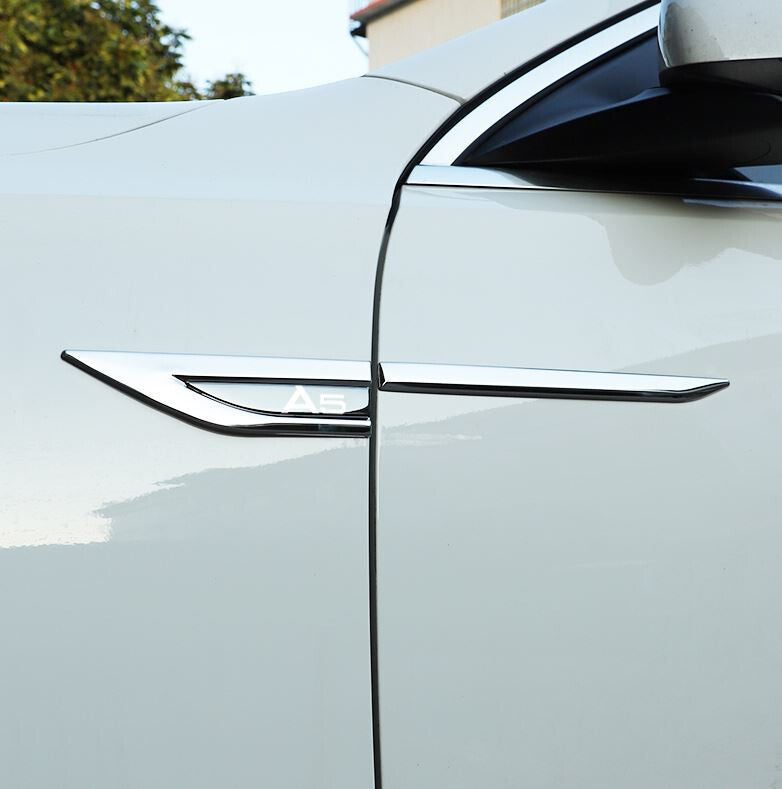 Suitable for Volvo XC40 car side mudguard sticker badge, stainless steel black 2 pieces- v