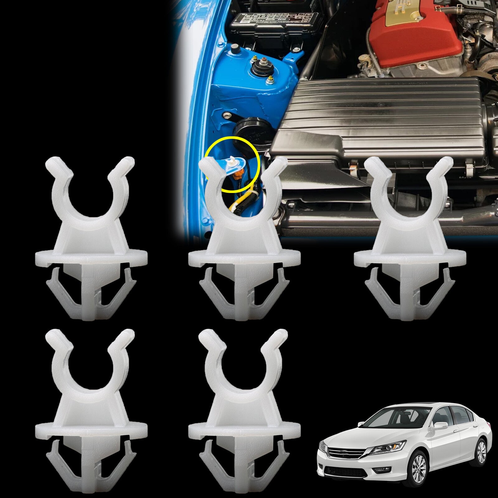 5 x Bonnet Rod Hood Prop Clip Holder Hook For Lancer Mirage Outlander ASX Triton