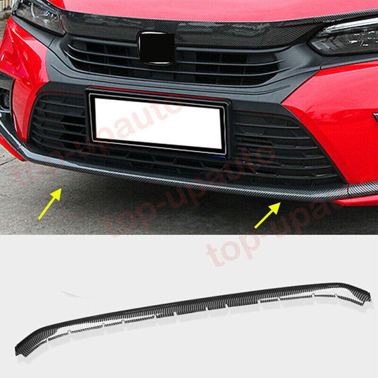 1x for Honda for Civic Sedan 2022-2023 Carbon fiber ABS Front bumper lip cover Strip