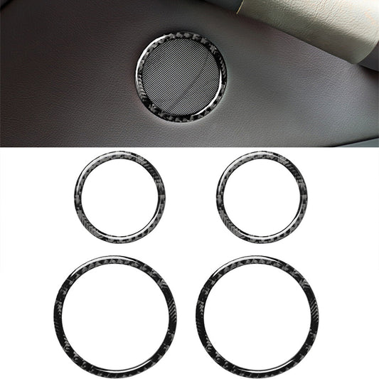 4PCS Carbon Fiber Door Speaker Interior Sticker for BMW 3 Series E46 1998-05