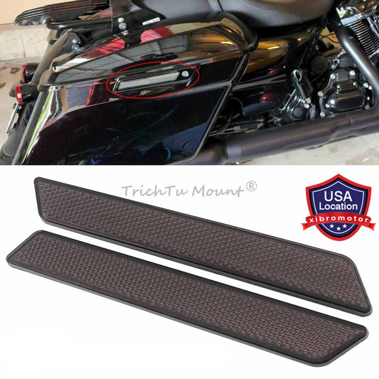 Smoke Saddlebag Latch Cover Reflector for Harley Touring Street Road Glide 14-up Q