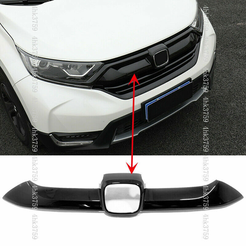 Glossy Black Front Grille Grilles Moulding Cover Trim for Honda CR-V 2017-2021