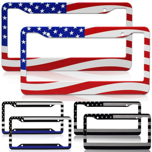 2X for Honda Accessories American US Flag Car License Plate Frame Tag Covers Q