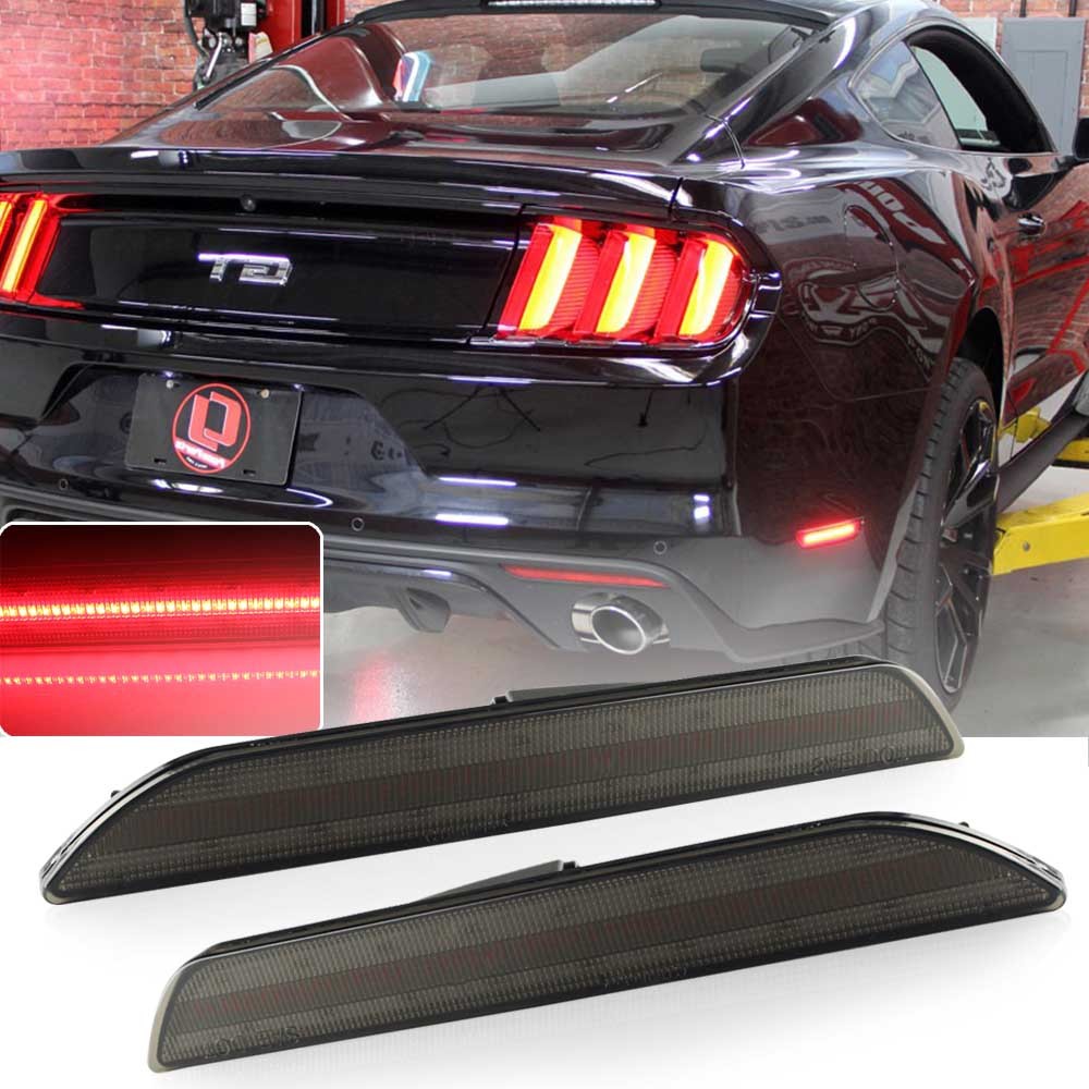 One set of smoked lens rear marker light strip with red LED lights suitable for 2015+ for Ford for Mustang