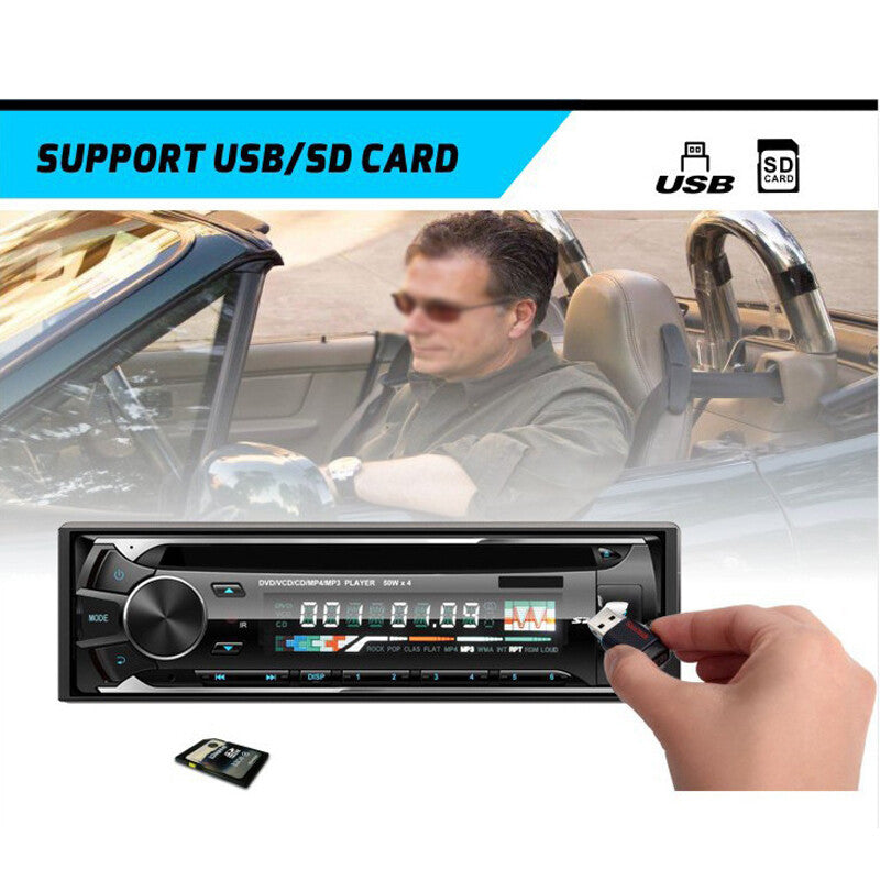Single DIN Car Stereo CD/DVD Player with Bluetooth Audio MP3/USB/Aux Radio Receiver n