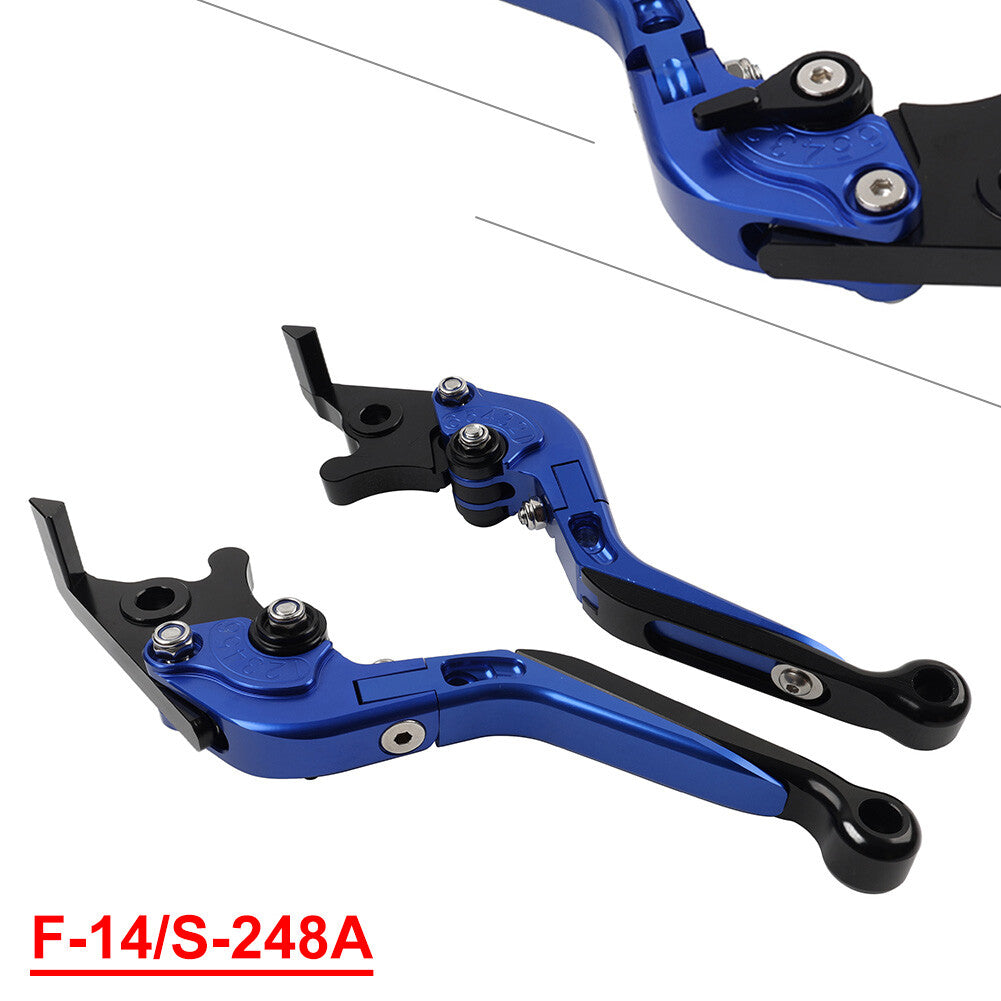 CNC Folding Extendable Brake Clutch Levers for Suzuki GSXR600 GSR750 Blue Q
