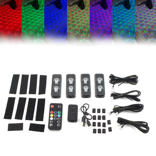 Colorful Automotive Interior Decorative Star Lights Car Foot Light LED Universal