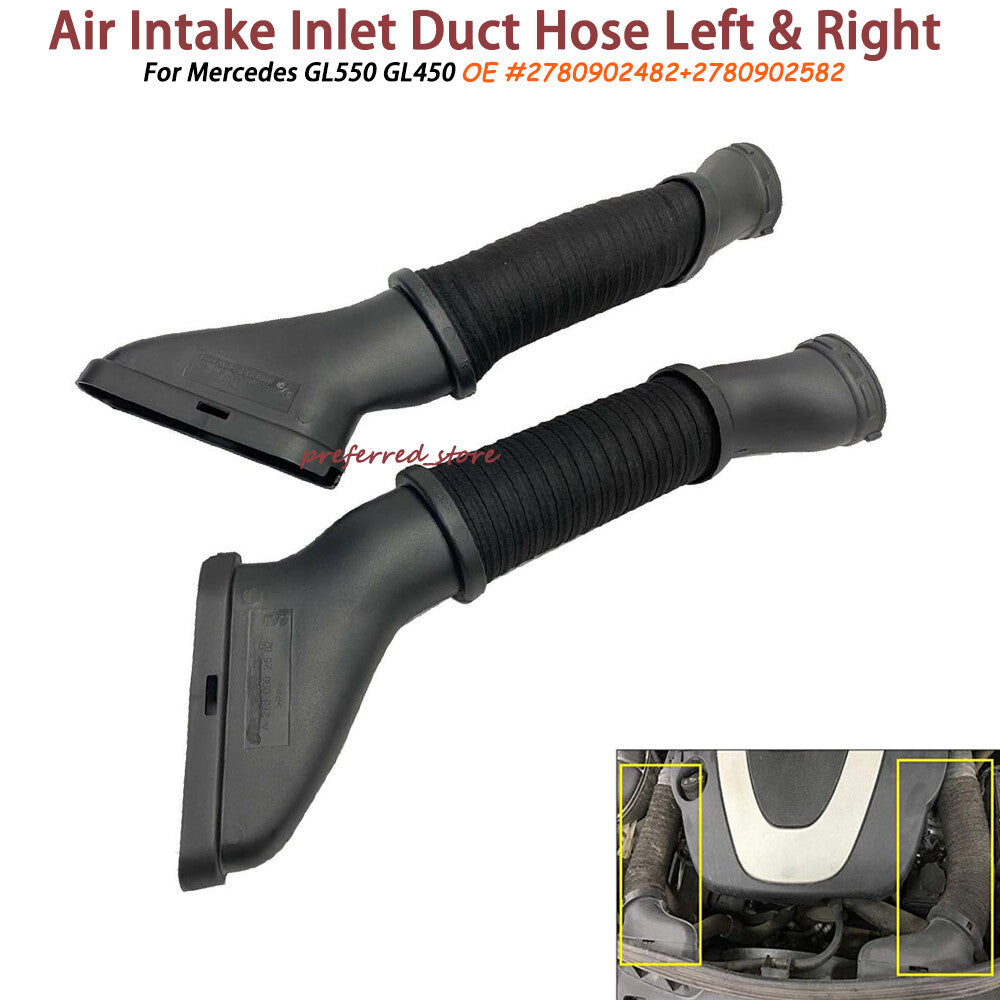 for Mercedes-Benz ML550 GL450 GL550 Left & Right Air Intake Hoses 2780902482 Q