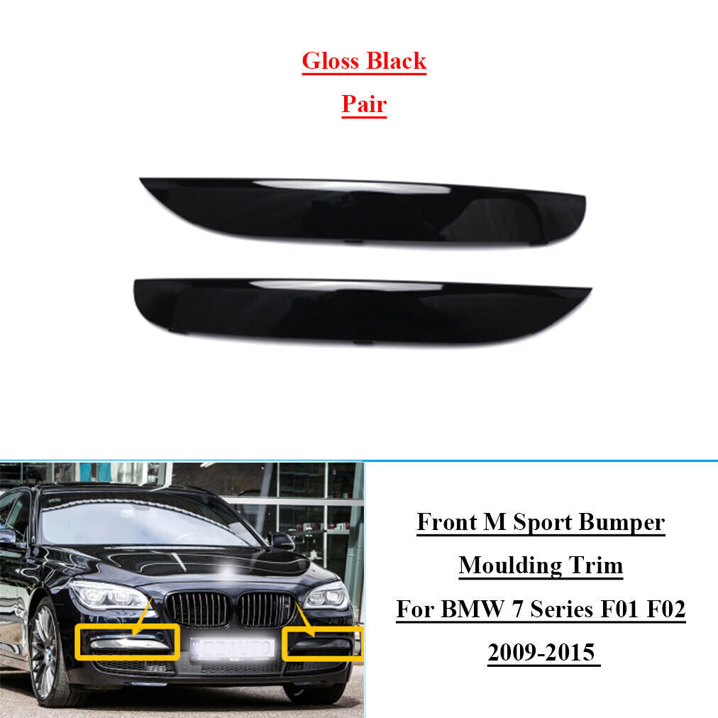 2x Front M Sport Bumper Moulding Trims Fit for BMW 7 Series F01 F02 2009-2015