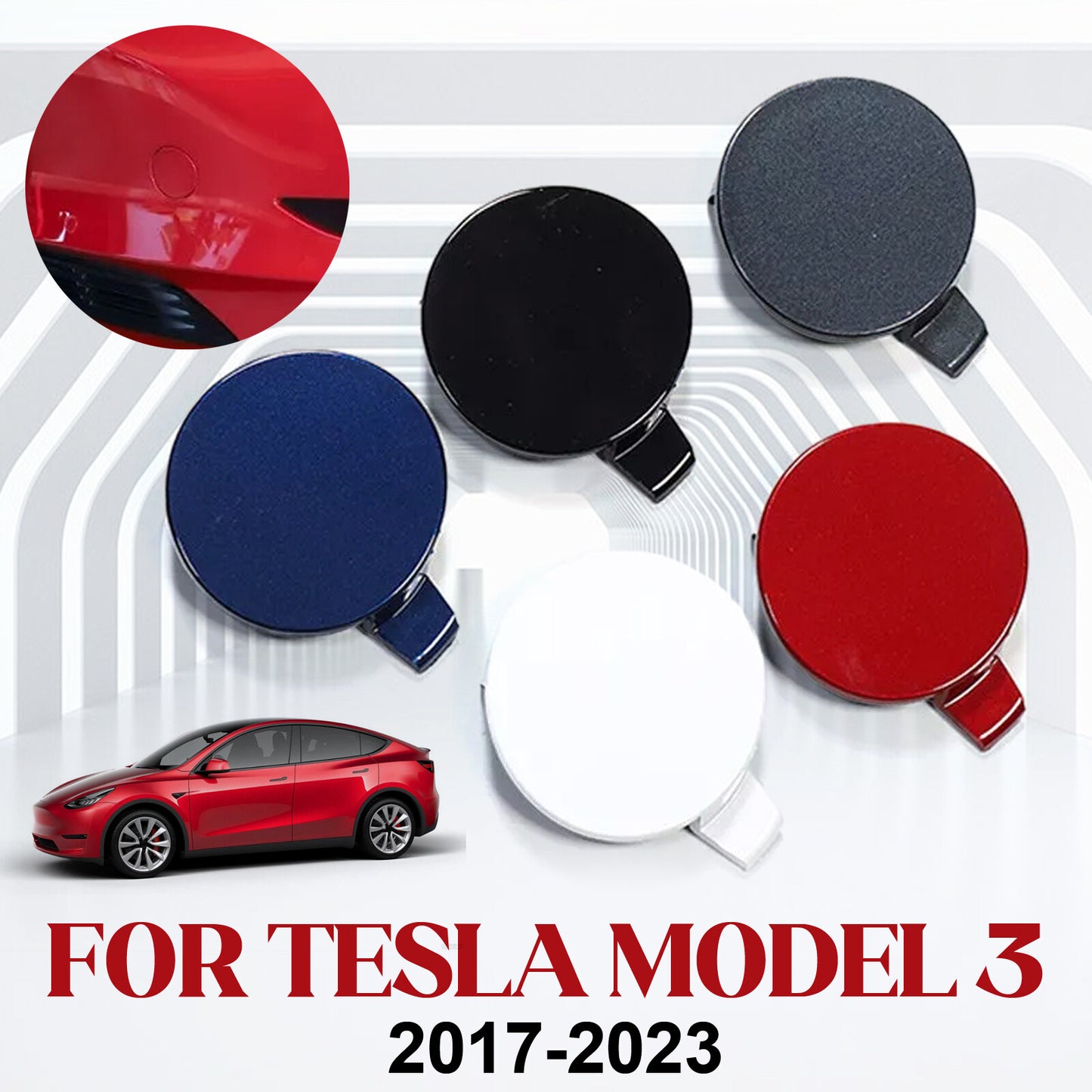 for Tesla Model 3 2017-2023 front bumper tow hook cover cap. Q