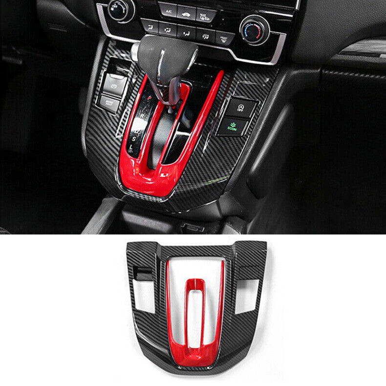 for Honda CR-V 2017-22 Carbon FiberRed Console Gear Shift Box Panel Cover Trim