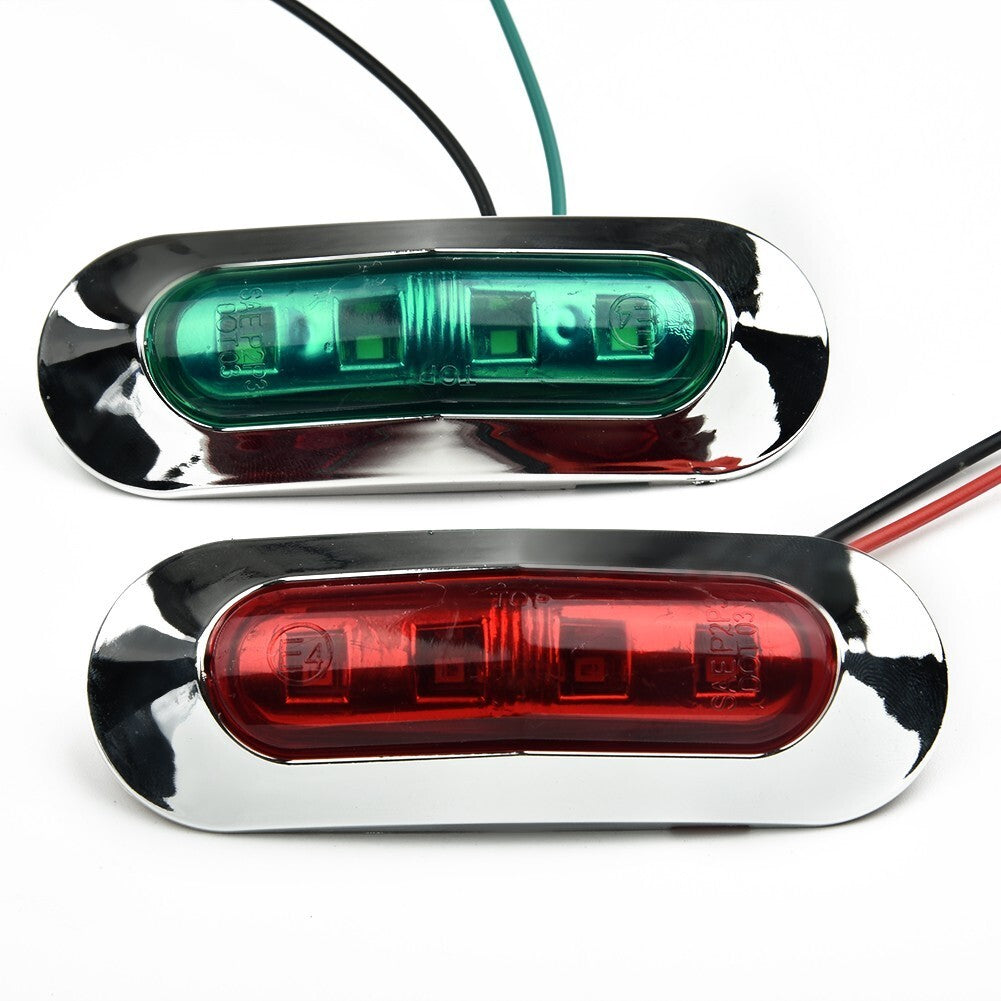 Marine Boat Yacht LED Navigation Light Lamp Side Bow Lights Red Green 12-24V