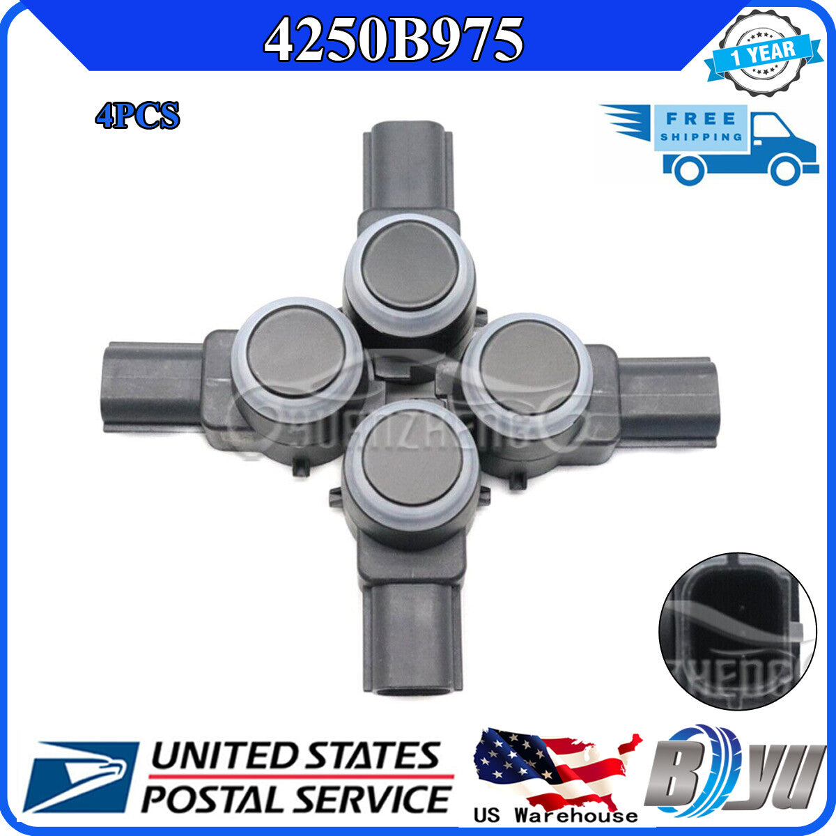 PDC Parking Assist Bumper Object Sensor for Dodge for Jeep for Chrysler 1EW63TZZAA 4-Piece v