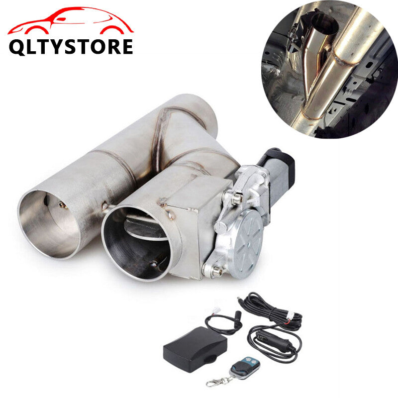 3'' Electric Exhaust Dual Valve Y Pipe Dump Valve Kit with Remote Control Q