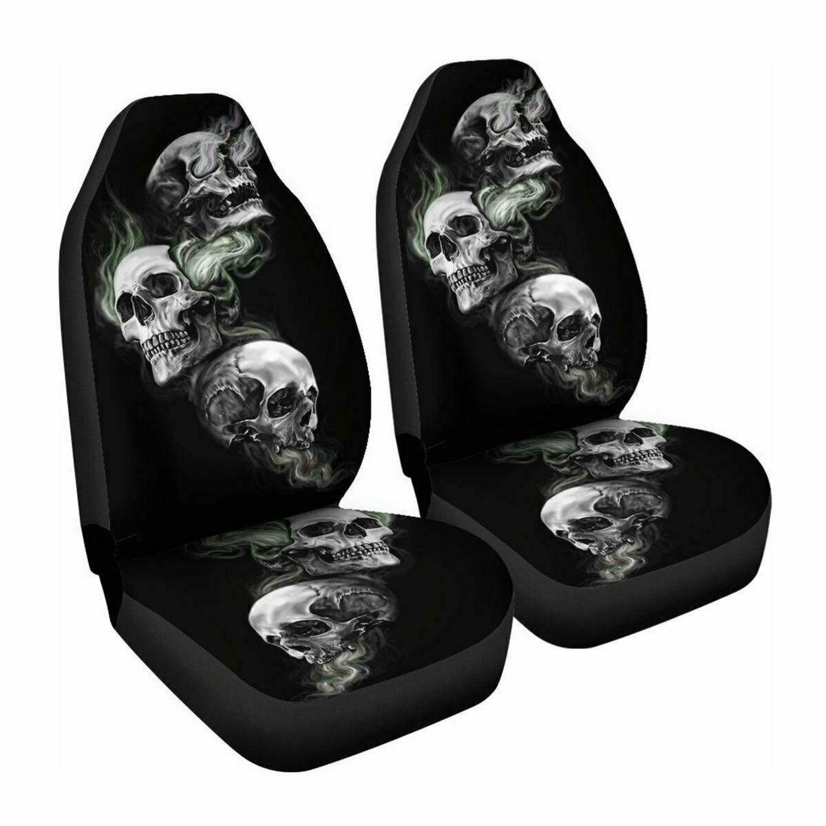 3D Skull Printed SUV Front for Seat Covers/Cushions - Full Surround Protection n