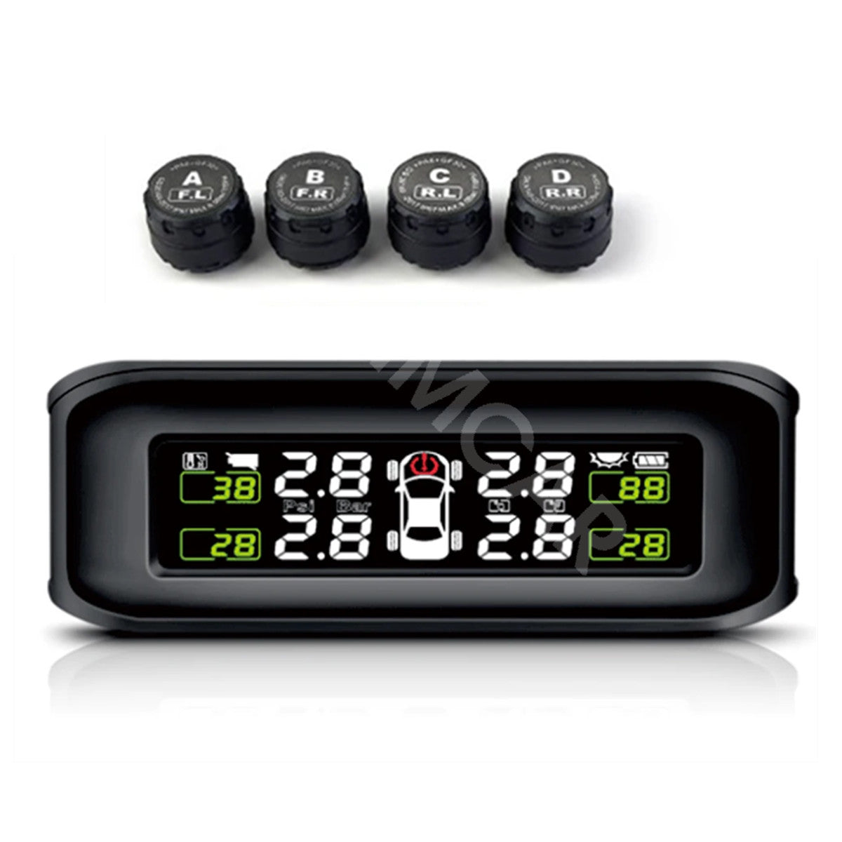 Solar TPMS Tyre Pressure Monitoring System With 4 External Sensors