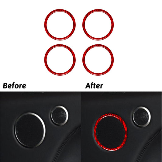 Red Carbon Fiber Rear Armrest Cupholder Trim For Outlander 2014-2016 v