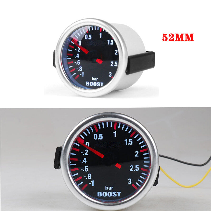 2 52mm Bar Pointer White LED Turbo Boost Gauge Vacuum Press Meter -1~3Bar Parts v