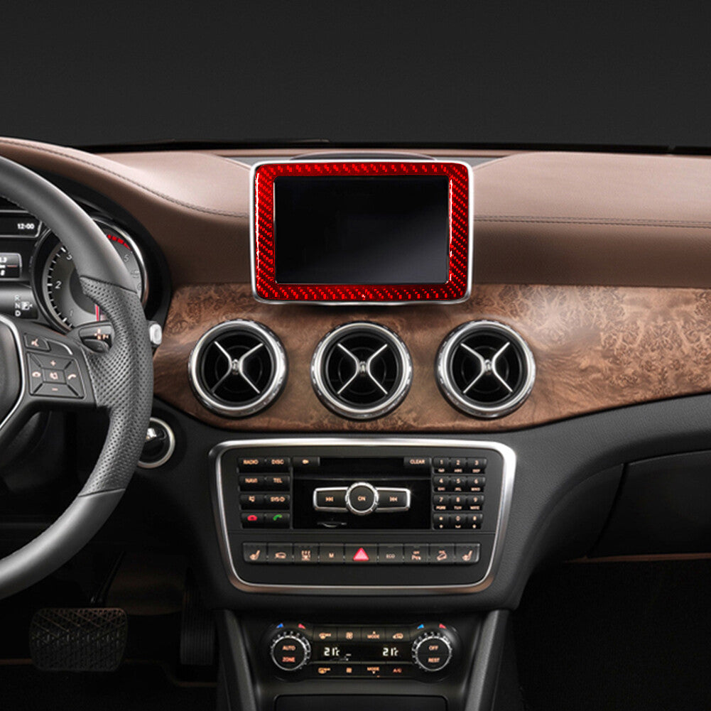 Red Carbon Fiber Regular Radio Frame Trim For Outlander 2014-2016 v