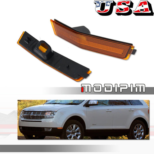 For 2007 - 2010 for Lincoln MKX Front Bumper Side Marker Light Reflector Amber Lens - v