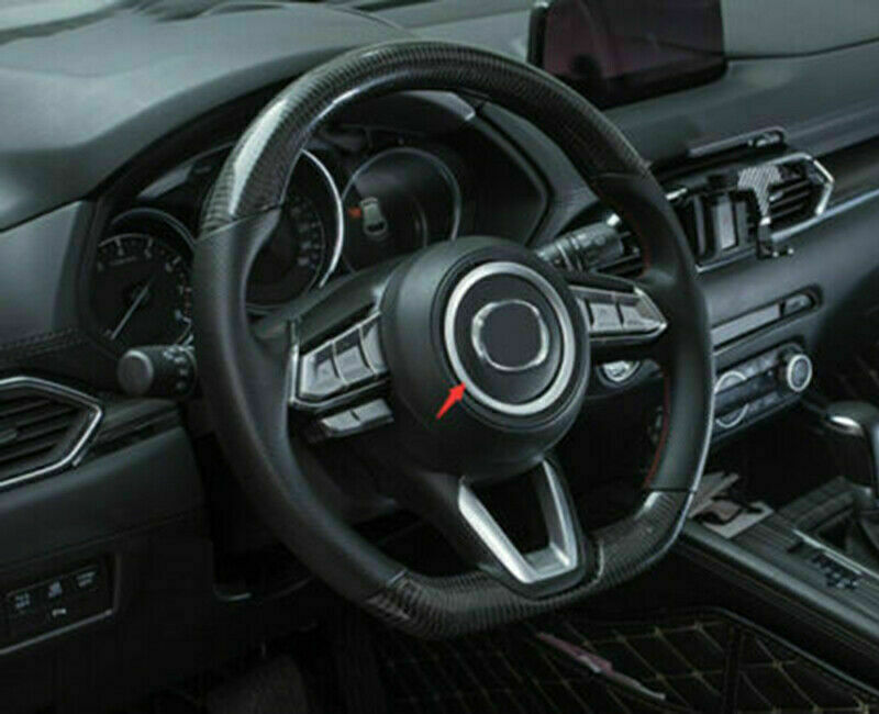 1X Silver Steering Wheel Center Decor Ring Frame Trim for Mazda CX-5 CX5 2017-24