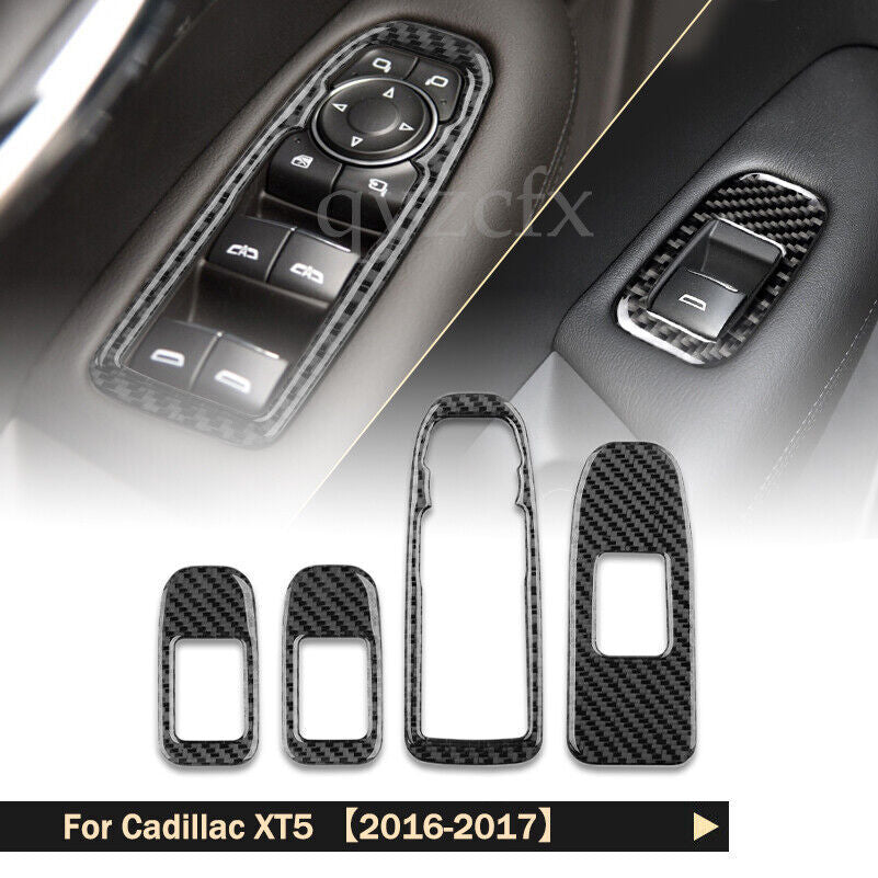 carbon fiber window switch panel cover trim for Cadillac XT5 2016-2017 n