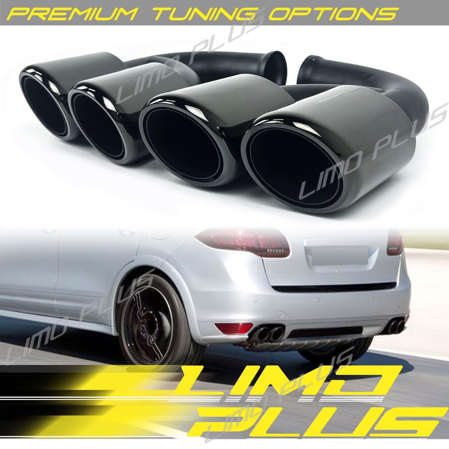 Gloss Black Exhaust Tips Short Pipe for Porsche 958 for Cayenne 2011-2014 Q