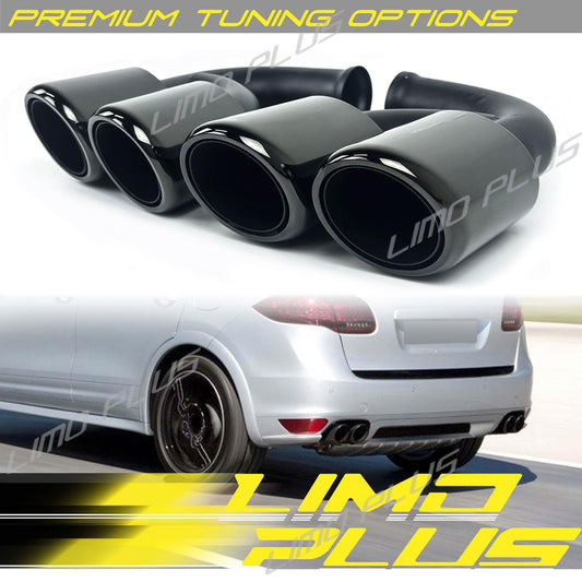 Gloss Black Exhaust Tips Short Pipe for Porsche 958 for Cayenne 2011-2014 Q