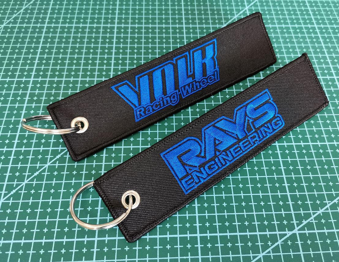 Car keychain/key ring embroidered car accessories, light black, suitable for Mitsubishi .