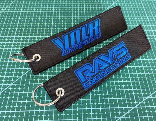 Car keychain/key ring embroidered car accessories, light black, suitable for Mitsubishi .