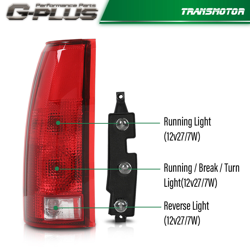 Tail Light for 88-99 for / for GMC Silverado Tahoe for Sierra + Connector Circuit - v
