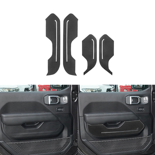 4X Carbon Fiber Door Panel Cover Trim for Jeep for Wrangler JL 2018+ Gladiator 2020+