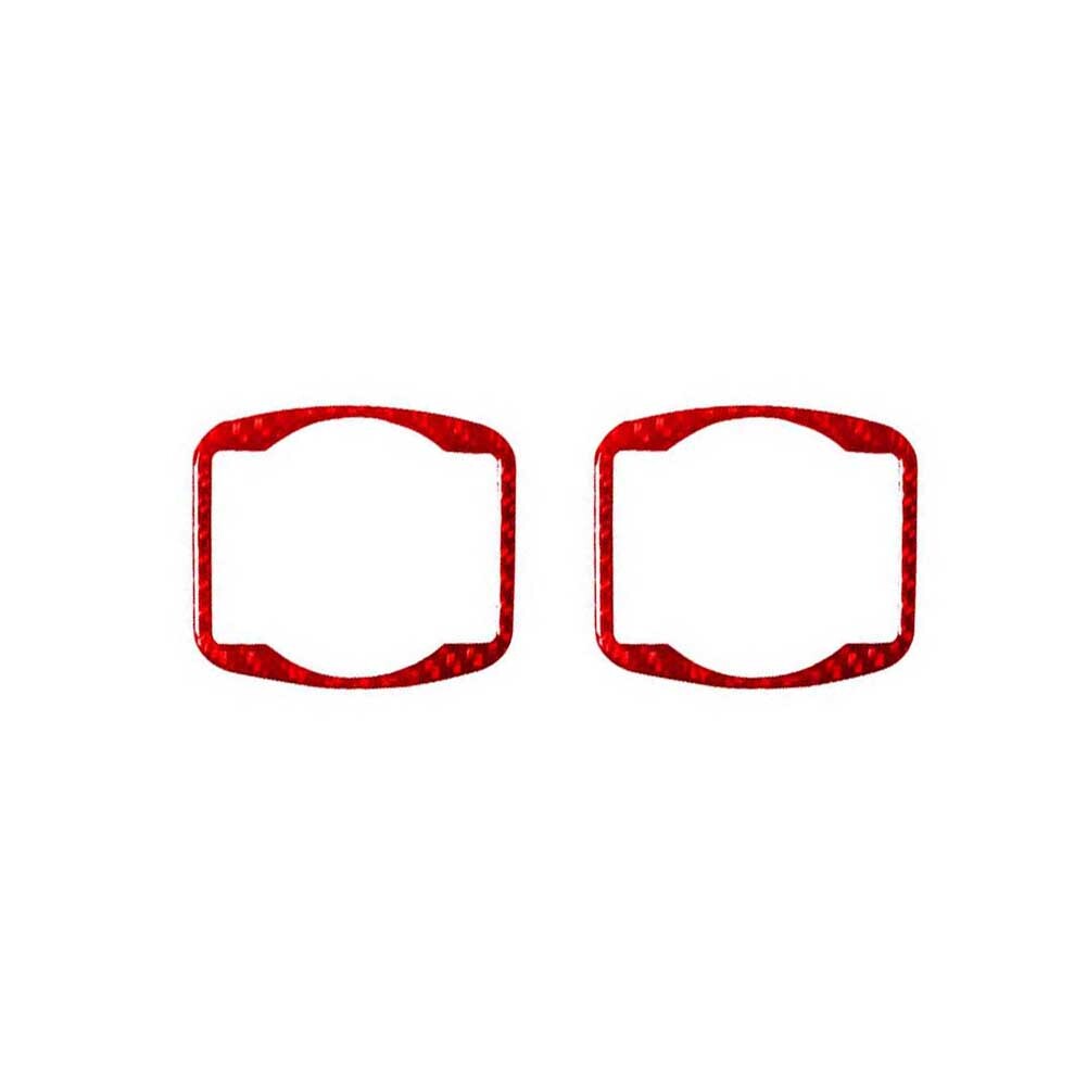 Red Carbon Fiber Heated Seats Surround Trim For Outlander 2014-2016 v