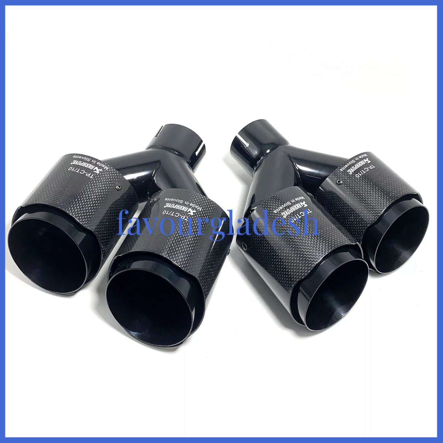 2PCS Akrapovic Carbon Fiber Exhaust Tip Dual Pipe ID:2.5 63mm OD:3.5 89mm