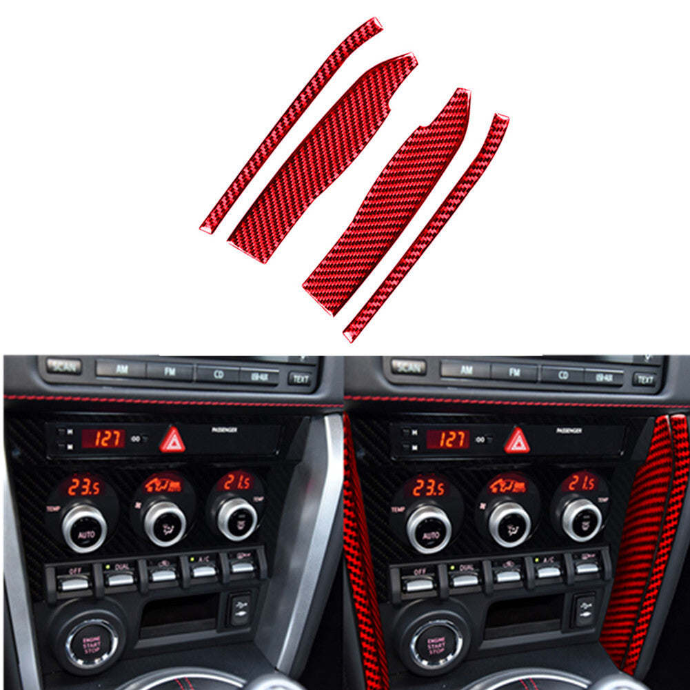 Red Carbon Fiber Rearview Mirror Cover Trim Type A for Chrysler 300 2005-2007 v