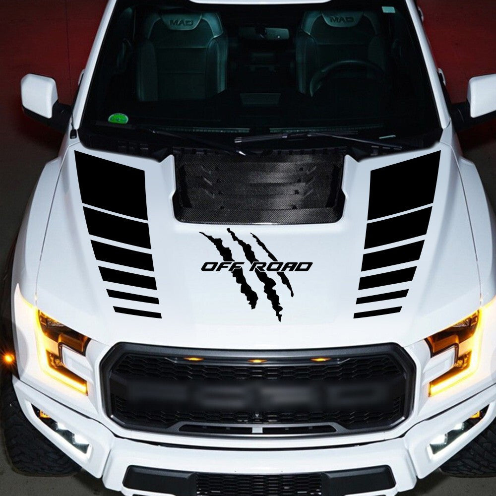 Offroad Racing Hood Stripes Decal Vinyl Stickers Accessory For Car SUV Truck