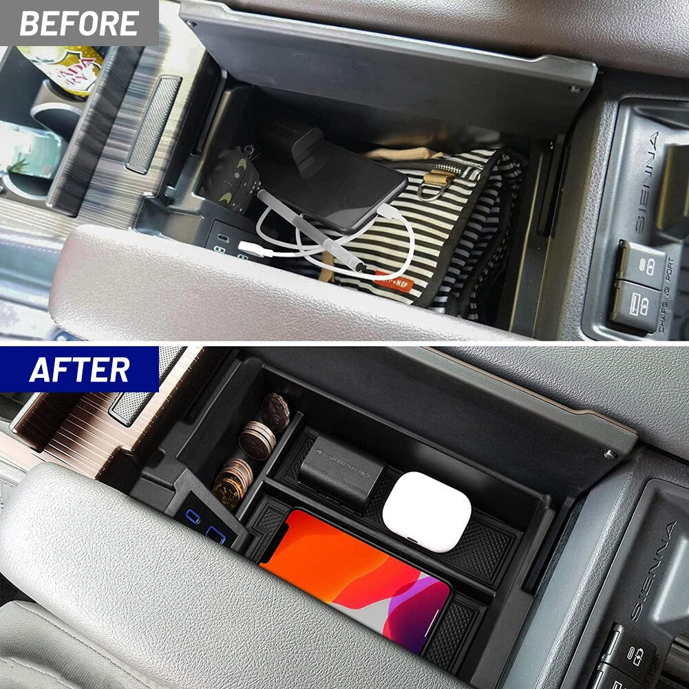 Car Center Console Organizer Tray Storage Insert Box Fit 2021 for Sienna ABS
