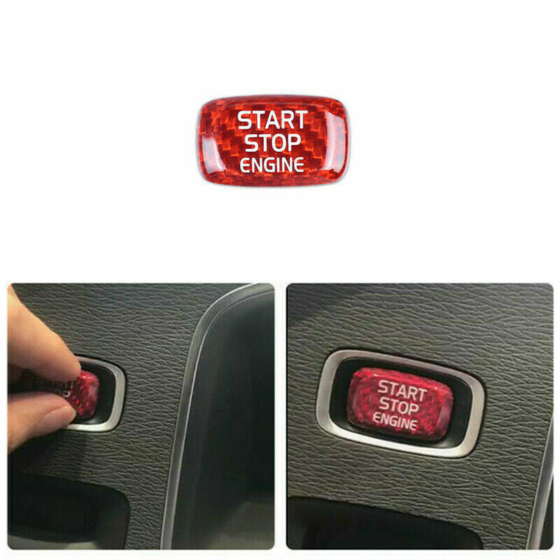 Real Carbon Fiber Engine Start Stop Button Cover Fit for Volvo XC60 S60 V60 V40
