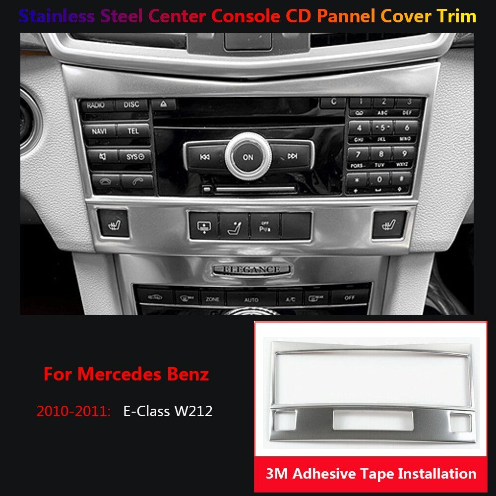 Stainless for Mercedes-Benz W212 Car Interior Center Console CD Panel Cover Trim