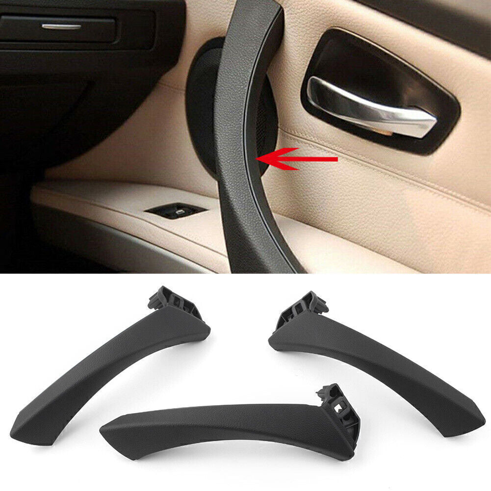 Inner Door Panel Handle Pull Trim Cover for BMW 3Series E90 E91 04-12 RHD Black