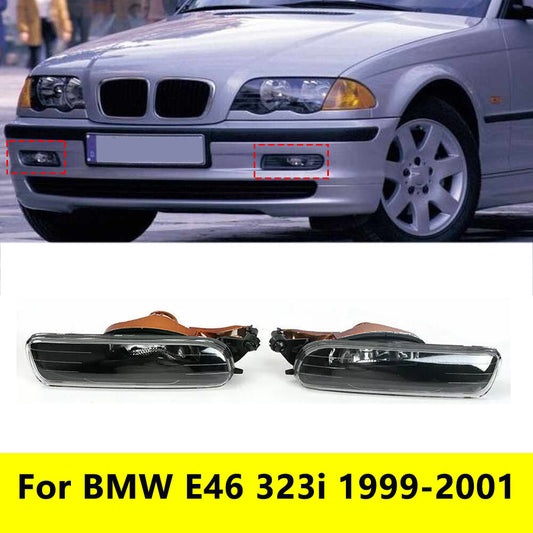 For E46 323i 1999-2001 Front Fog Light Bumper Without bulbs Pair v