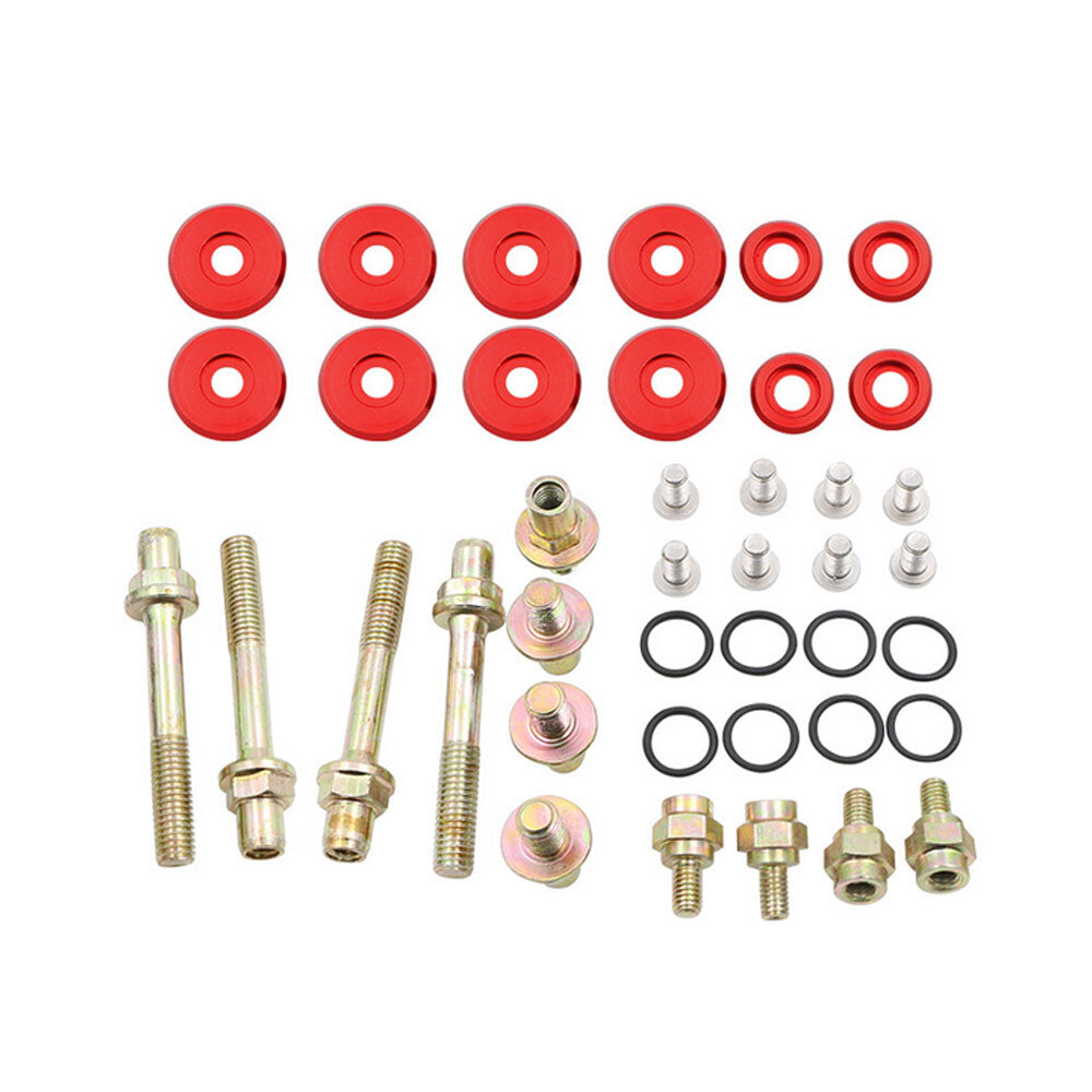B-SERIES ALUMINUM Engine VALVE COVER WASHER SEAL BOLT NUT KIT B16 B18 Red Q