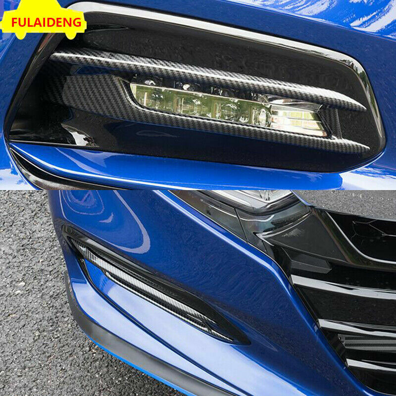 for Honda Accord 2018-2021 Carbon Fiber Front Bumper Fog Light Lamp Cover trim