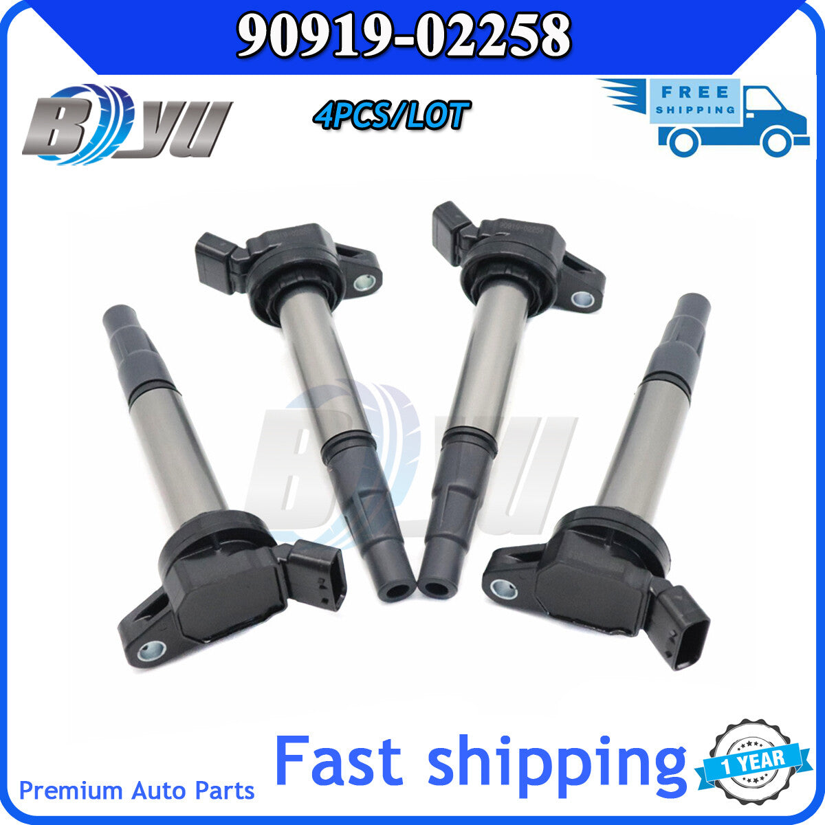 4-piece 90919-02258 Ignition Coil Bundle for Corolla , for Lexus CT200h, for Scion xD 1.8L v