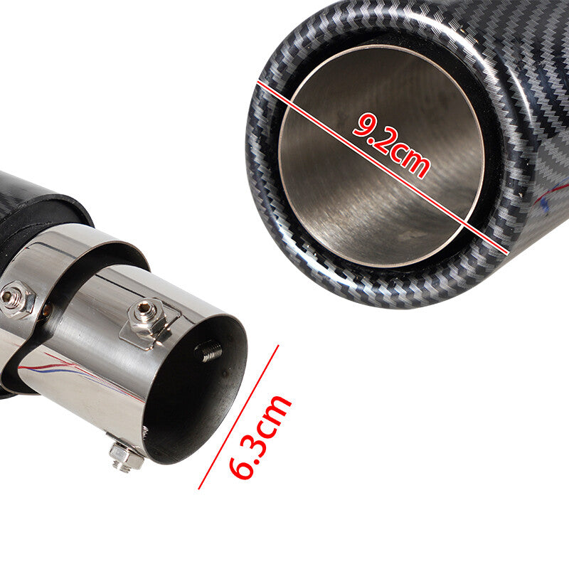 Car Exhaust Muffler Tail Pipe Turbo Throat Rolled Models Rolled Edges Blue LED