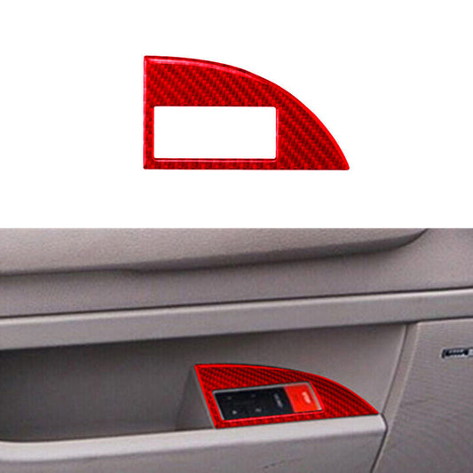 Red Carbon Fiber Car for Seat Control Panel Trim Stickers for Audi for A4 S4 2005-2008