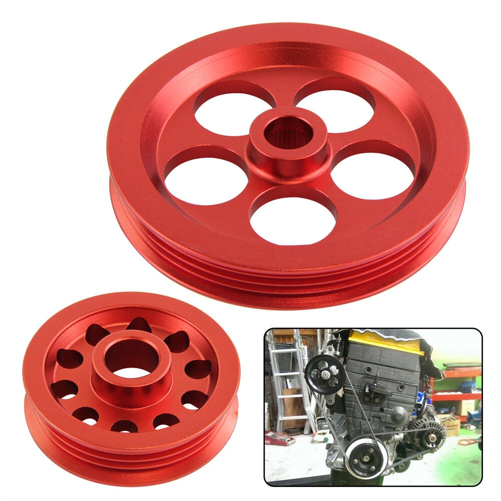 2PCS Alternator Pulley For Integra DC B16a B16b b18c for Honda for Civic EG EK 92-01 Red